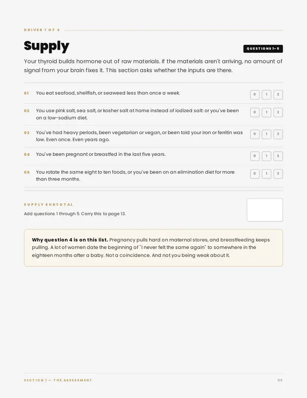 Sample page — the driver assessment