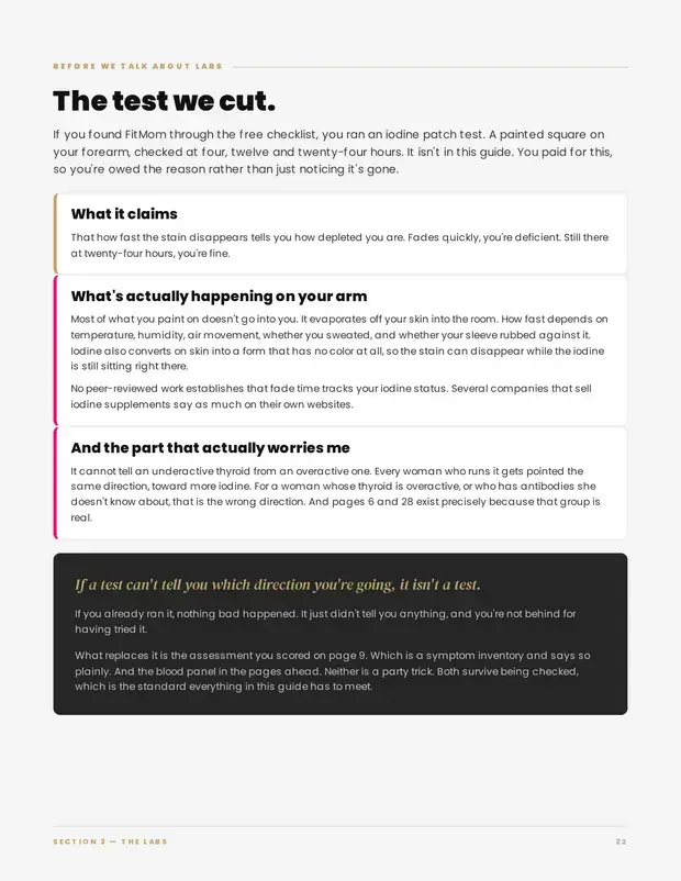Sample page — the test we cut